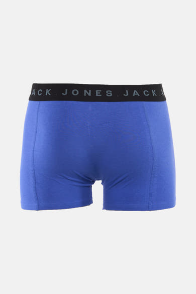 Boxer bleu par ACCESSORIES BY JACK & JONES avec ceinture noire élastique portant le logo de la marque.