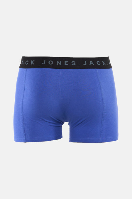 Boxer bleu par ACCESSORIES BY JACK & JONES avec ceinture noire élastique portant le logo de la marque.