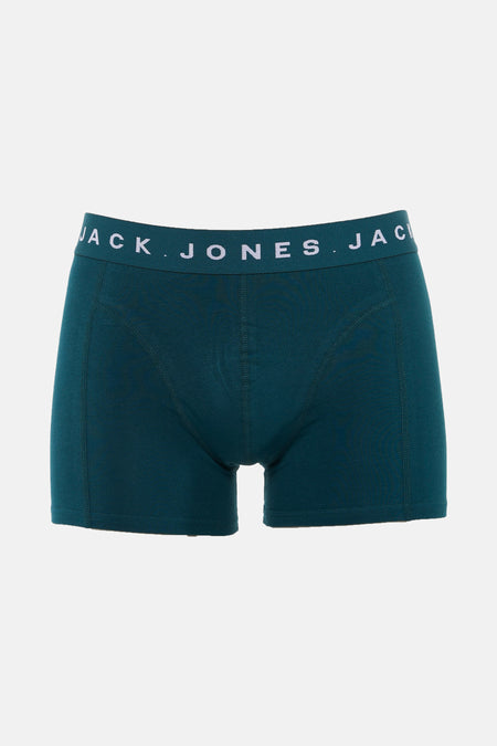 Groene boxer van Accessories by Jack & Jones, met een elastische tailleband met merknaam.