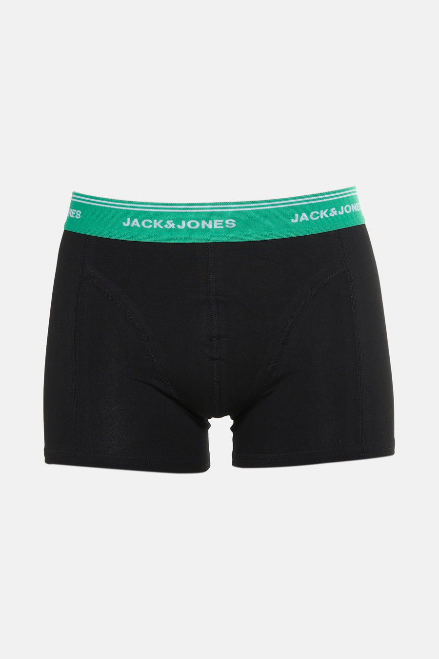 Zwarte boxer van ACCESSORIES BY JACK & JONES met een groene en witte elastische tailleband.