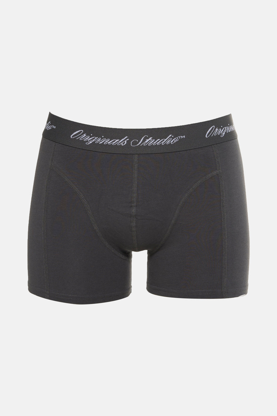 Grijze boxer van ACCESSORIES BY JACK & JONES met elastische tailleband met logo en zichtbare naden.