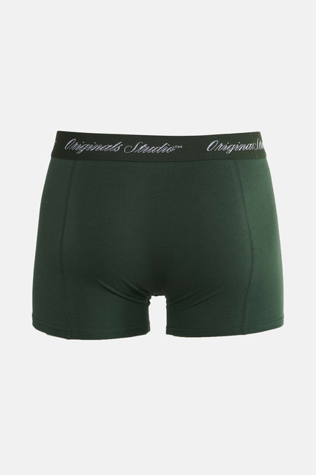 Boxer vert d'ACCESSORIES BY JACK & JONES, avec une ceinture élastique logotypée.