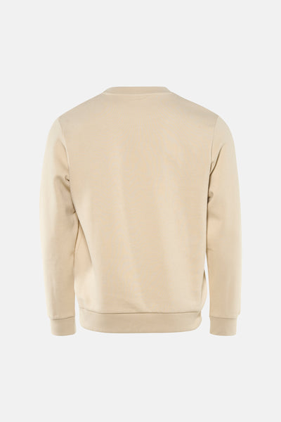 Sweat beige de JACK & JONES, vue arrière, avec poignets et ourlet côtelés.