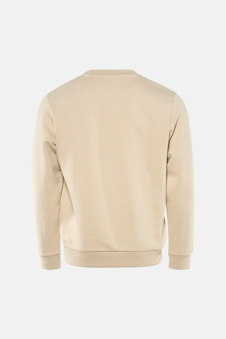 Sweat beige de JACK & JONES, vue arrière, avec poignets et ourlet côtelés.