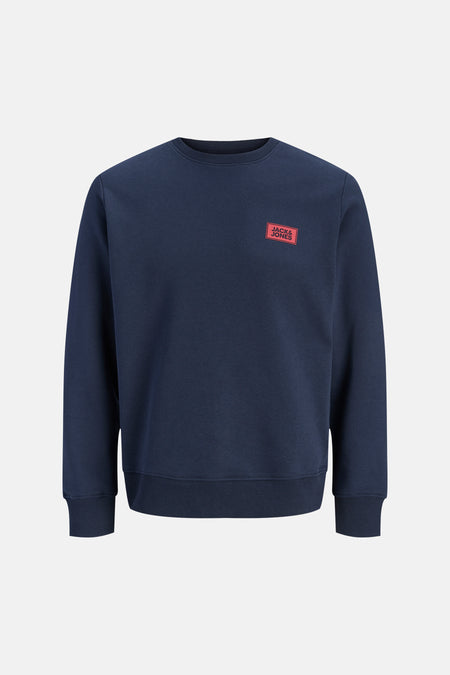 Sweat col O - bleu
