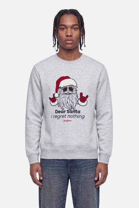 Sweater O-hals - White Melange