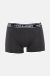 Boxer gris chiné de ACCESSORIES BY JACK & JONES, avec une ceinture élastique logotypée.
