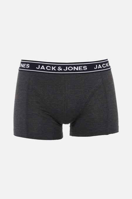 Grijs gemêleerde boxer van ACCESSORIES BY JACK & JONES, met een elastische tailleband met logo.