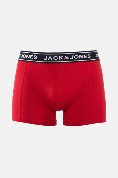 Boxer rouge d'ACCESSORIES BY JACK & JONES avec ceinture noire et logo blanc.