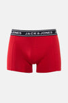 Boxer rouge d'ACCESSORIES BY JACK & JONES avec ceinture noire et logo blanc.