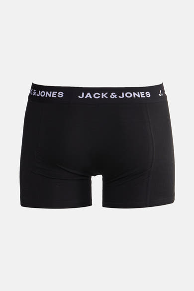 Boxer noir de ACCESSORIES BY JACK & JONES, avec une ceinture élastique à logo blanc.