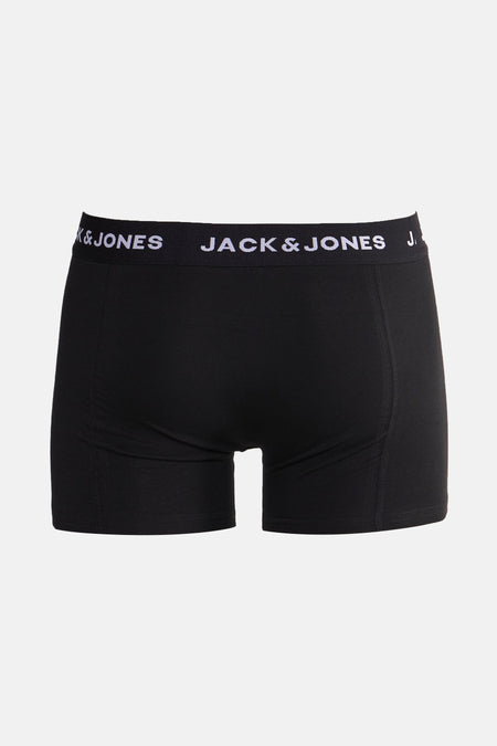 Boxer noir de ACCESSORIES BY JACK & JONES, avec une ceinture élastique à logo blanc.