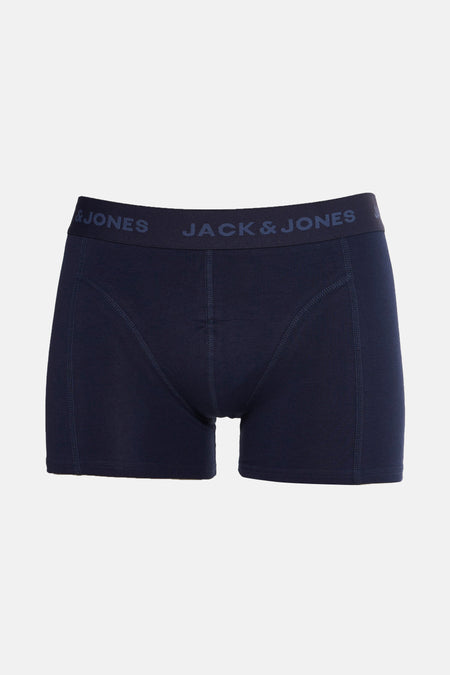 Marineblauwe boxer van ACCESSORIES BY JACK & JONES, met een elastische tailleband met de merknaam.