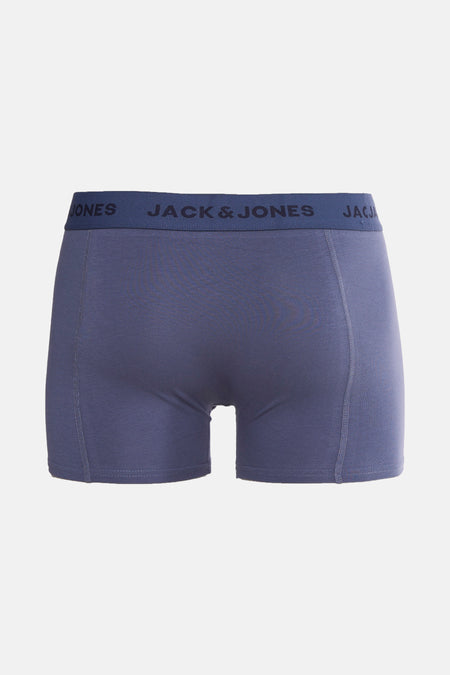 Boxer bleu de ACCESSORIES BY JACK & JONES, avec une ceinture élastique logotypée.