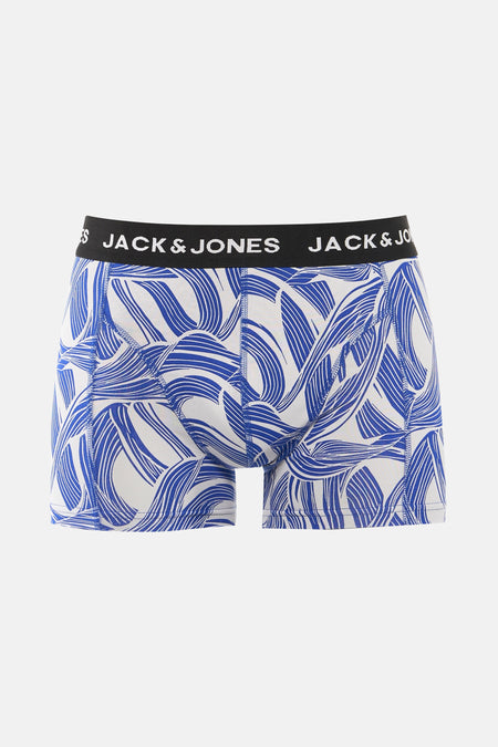 Multikleurenboxer van ACCESSORIES BY JACK & JONES met een blauw-wit bladmotief.