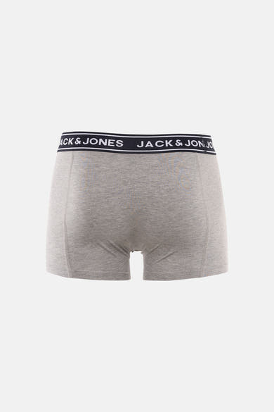 Boxer gris chiné de ACCESSORIES BY JACK & JONES, avec ceinture élastique noire et logo de la marque.