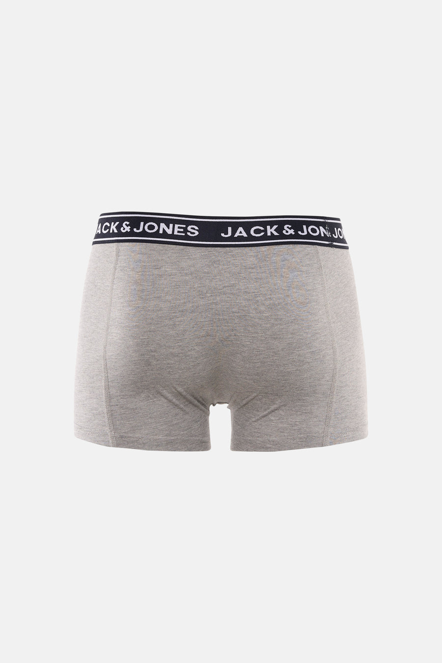 Boxer gris chiné de ACCESSORIES BY JACK & JONES, avec ceinture élastique noire et logo de la marque.
