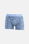 Boxer bleu à motif de feuilles par ACCESSORIES BY JACK & JONES, avec ceinture logotypée.