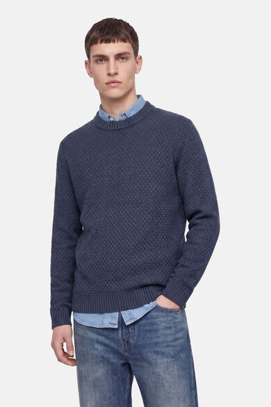 Pull col rond bleu - JACK & JONES