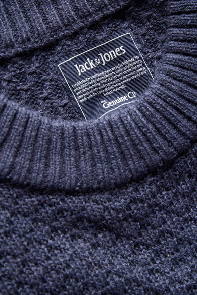 Pull col rond bleu - JACK & JONES