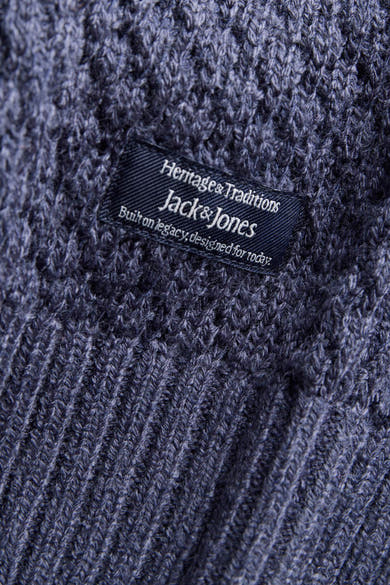 Pull col rond bleu - JACK & JONES