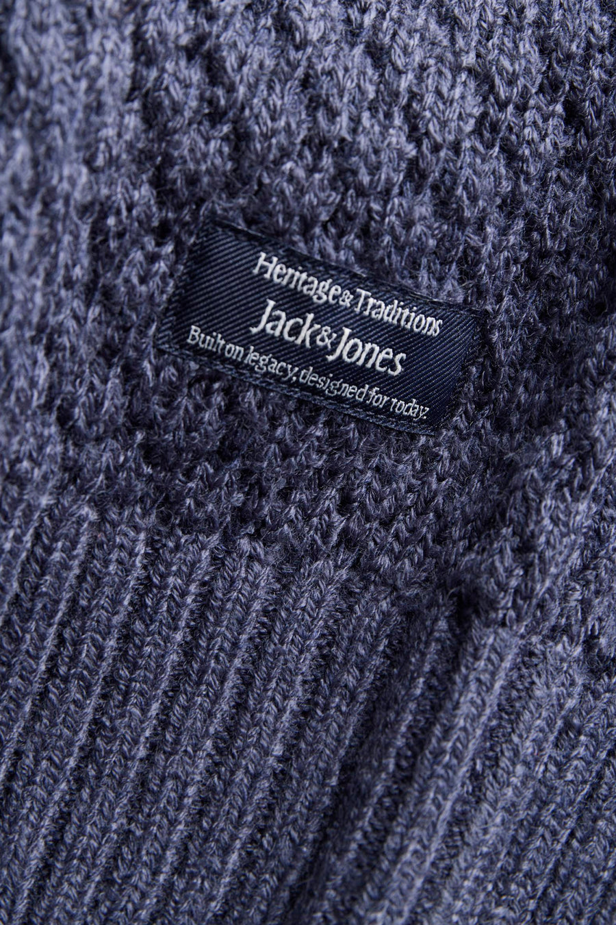 Pull col rond bleu - JACK & JONES