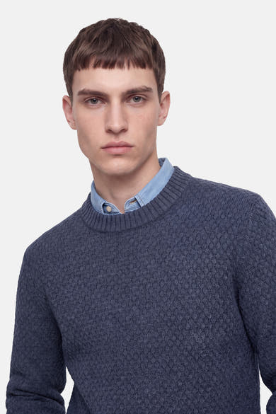 Pull col rond bleu - JACK & JONES