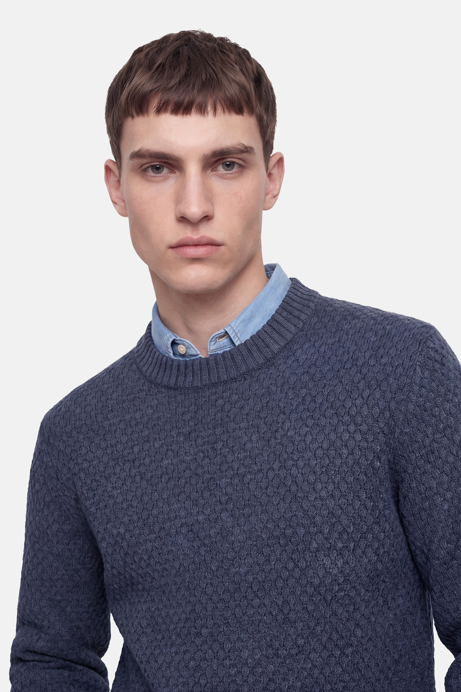 Pull col rond bleu - JACK & JONES