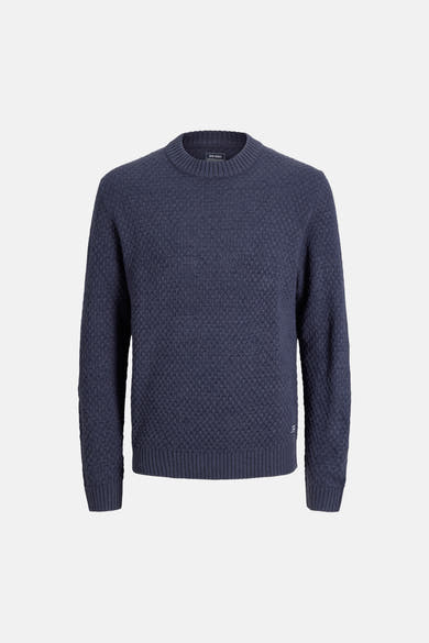 Pull col rond bleu - JACK & JONES