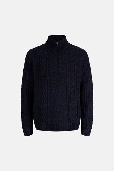 Pull col roulé bleu - PREMIUM by JACK & JONES