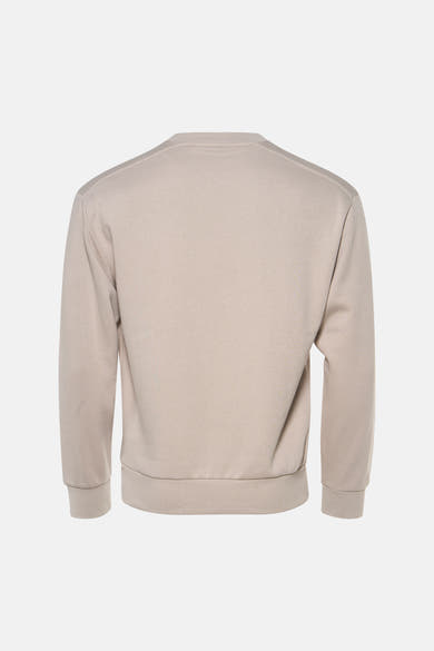 Dos d’un sweat col O écru JACK & JONES à manches longues, avec poignets et base côtelés