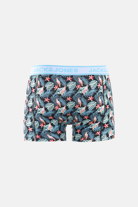Boxer multicolore par ACCESSORIES BY JACK & JONES à motif floral et perroquets.