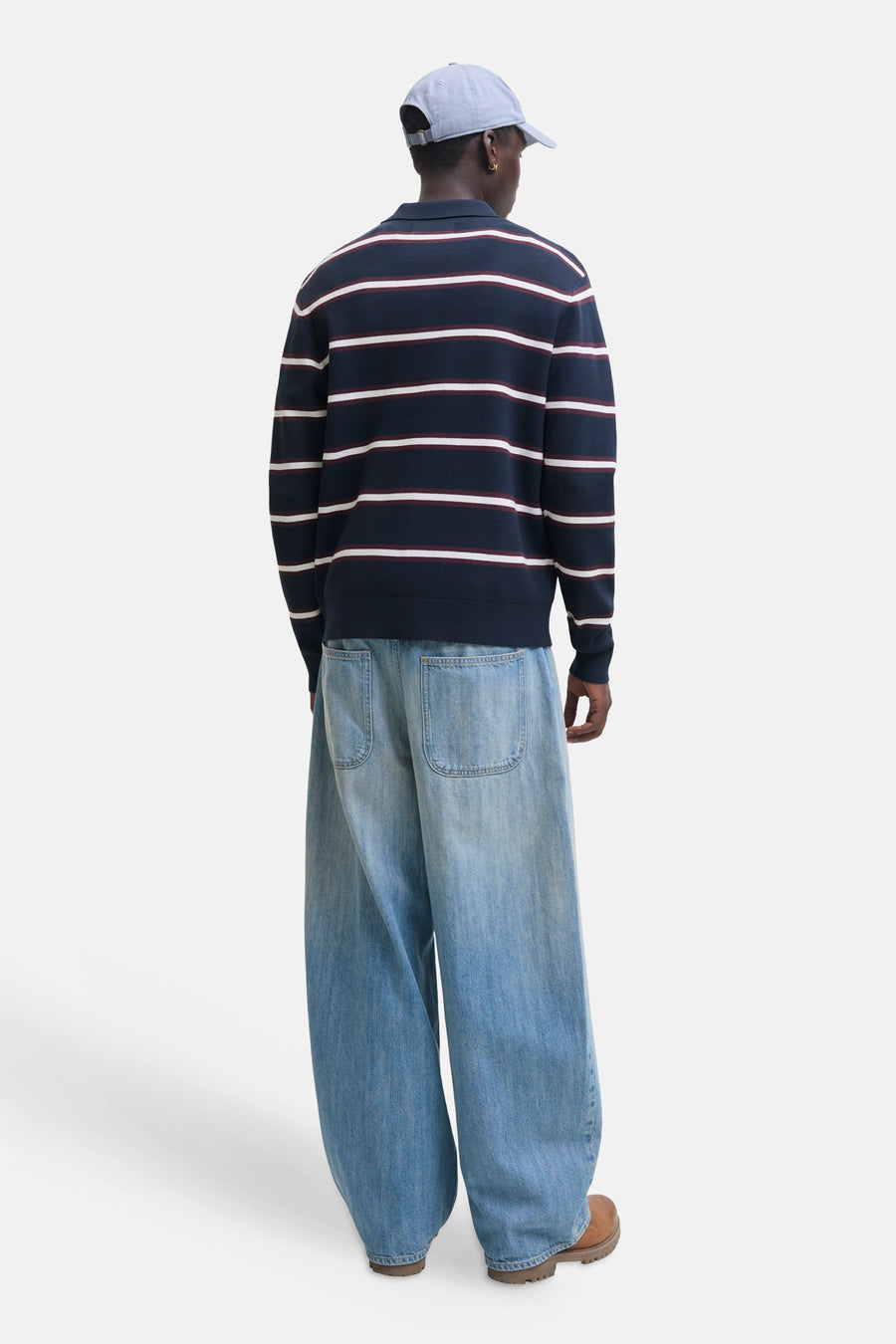 Pull col V - bleu