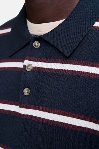 Pull col V - bleu