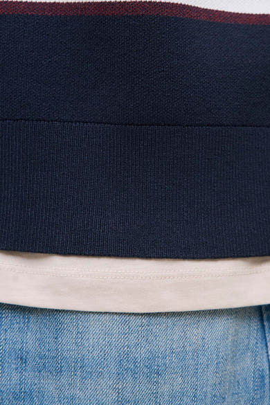 Pull col V - bleu