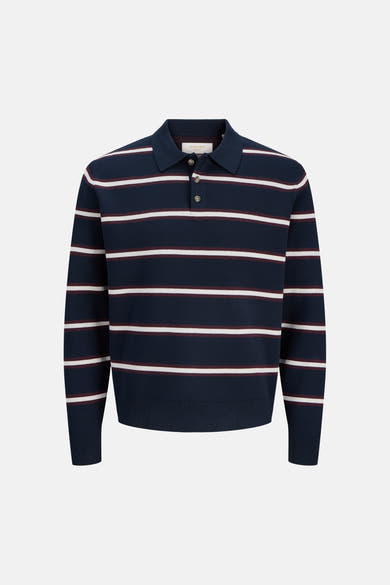 Pull col V - bleu