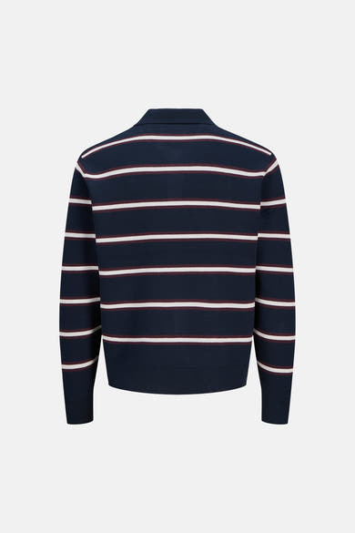 Pull col V - bleu