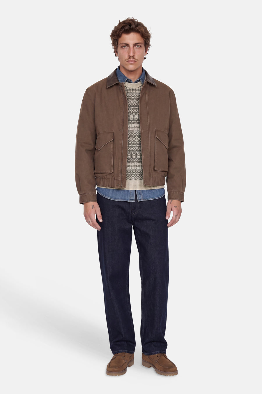 Pull col rond gris - PREMIUM by JACK & JONES