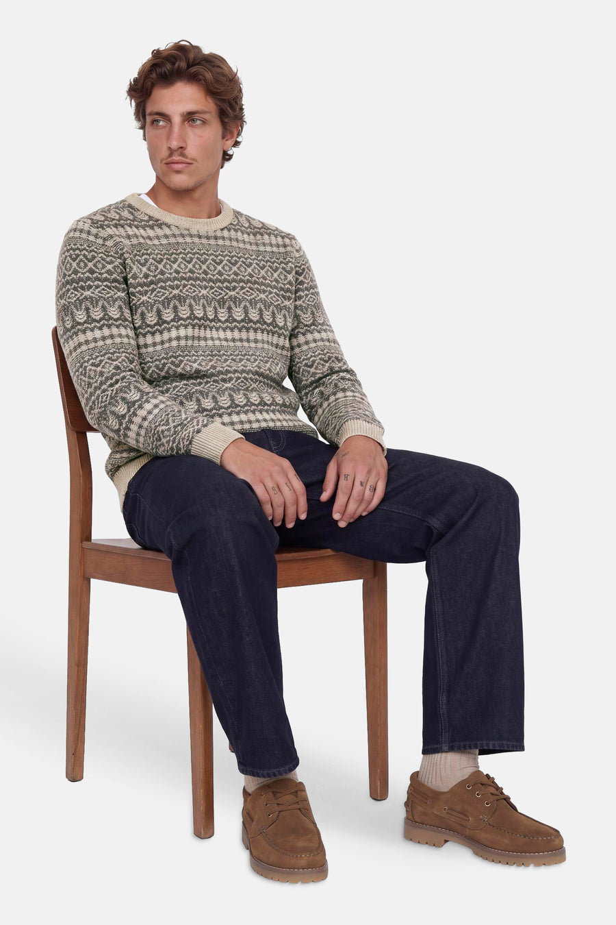 Pull col rond gris - PREMIUM by JACK & JONES