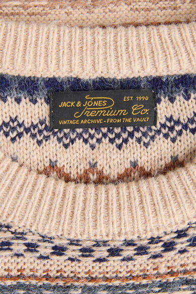 Pull col rond taupe - PREMIUM by JACK & JONES