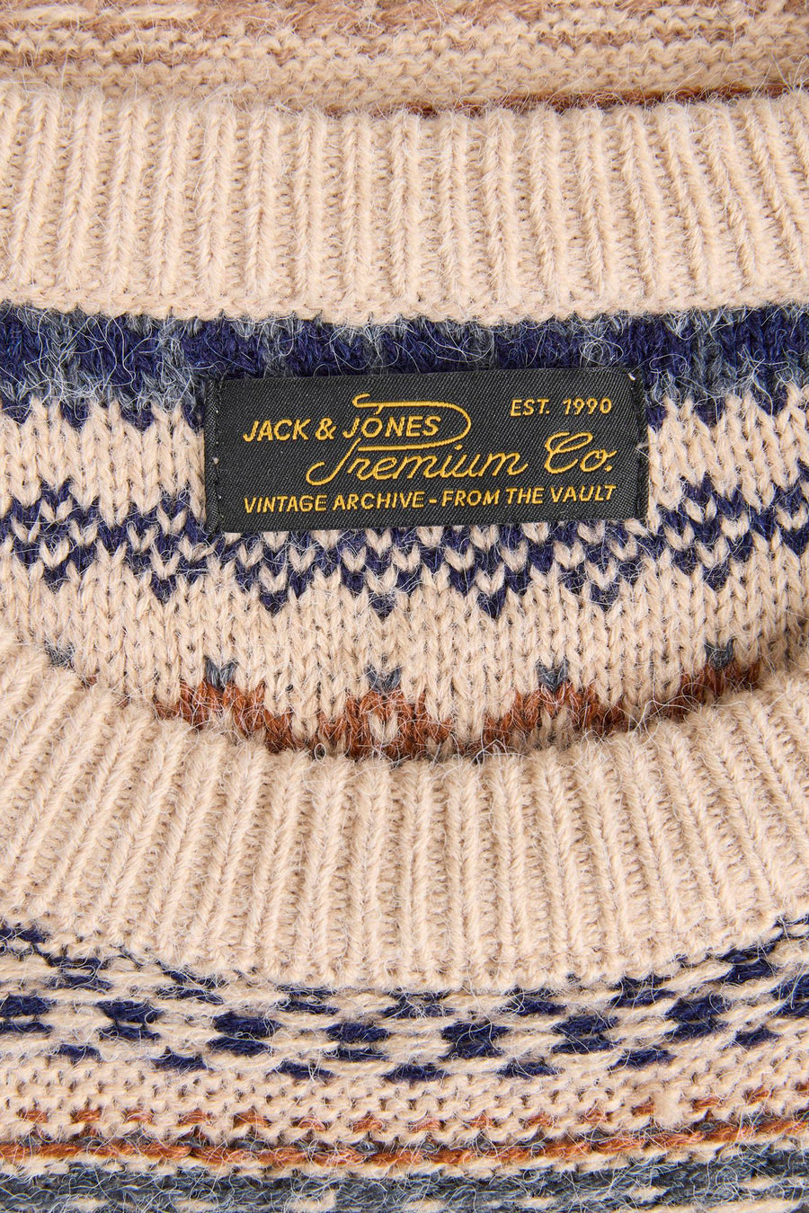 Pull col rond taupe - PREMIUM by JACK & JONES