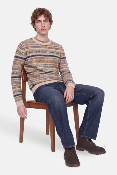 Pull col rond taupe - PREMIUM by JACK & JONES