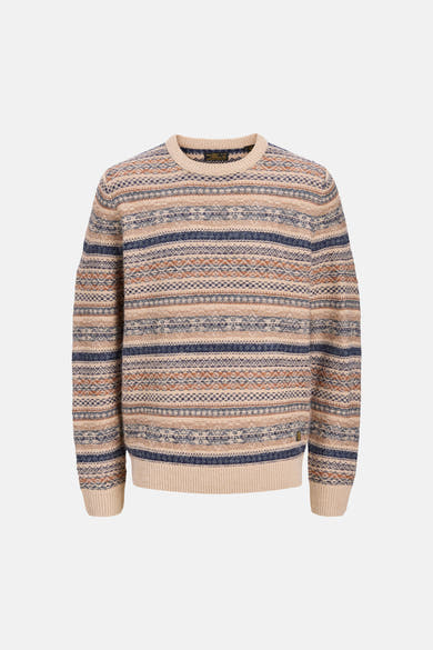 Pull col rond taupe - PREMIUM by JACK & JONES