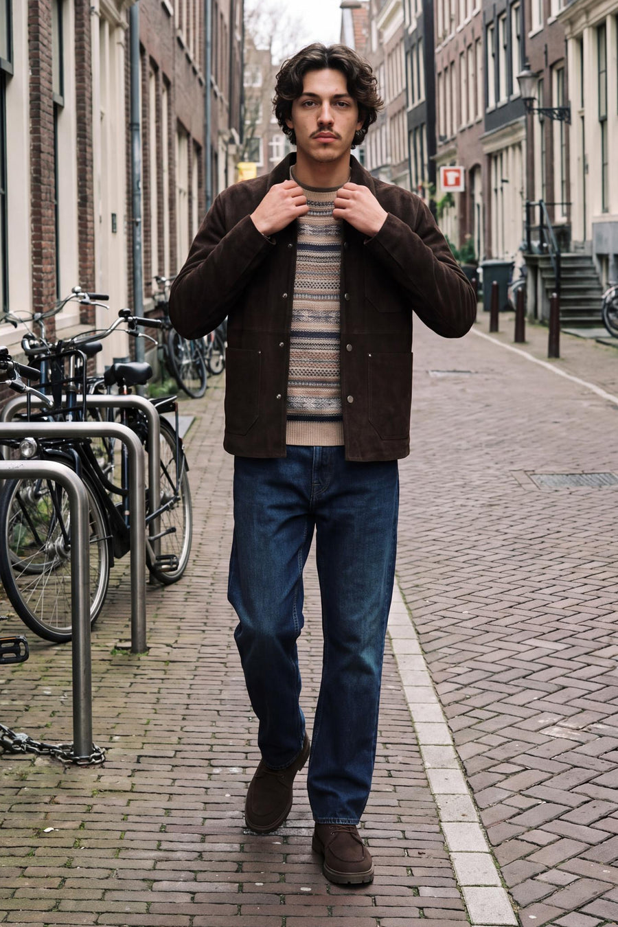 Pull col rond taupe - PREMIUM by JACK & JONES