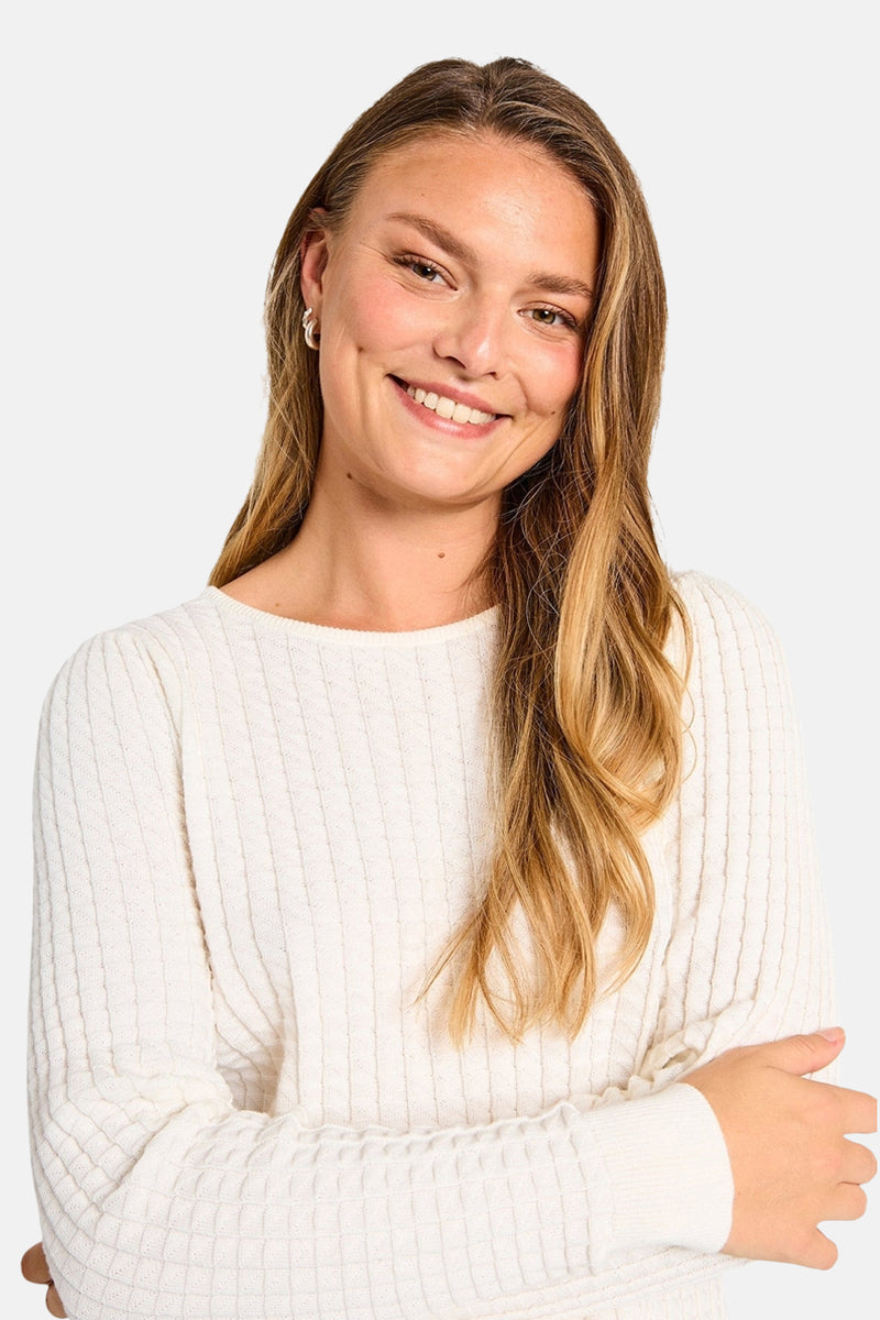 Pull met ronde hals - Wit