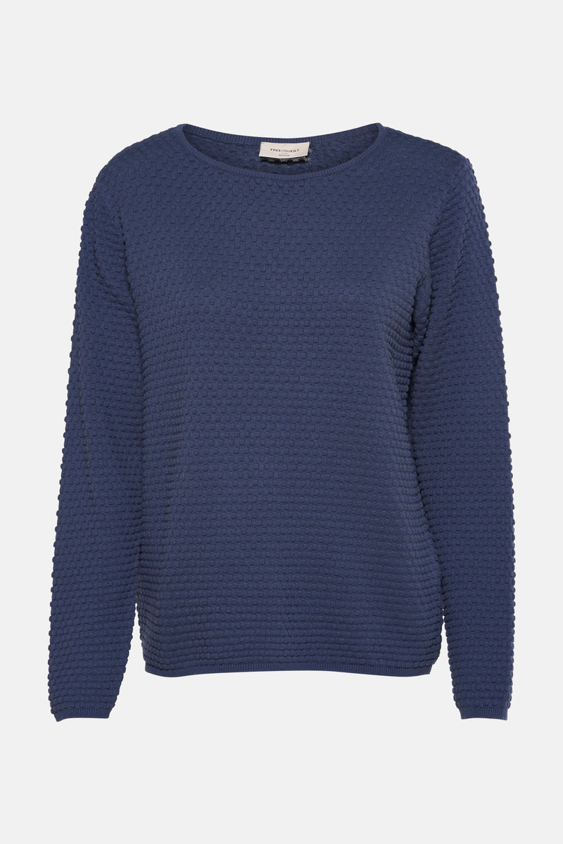 Pull à col rond - bleu