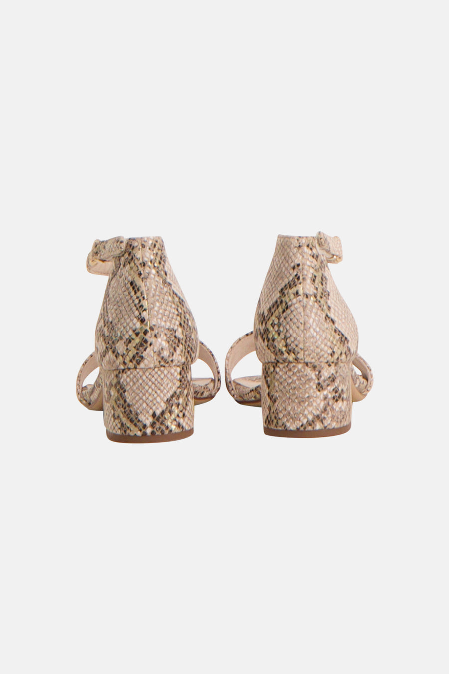 Escarpins à talons en motif serpent, multicolores par TAMARIS, vue arrière des deux chaussures.
