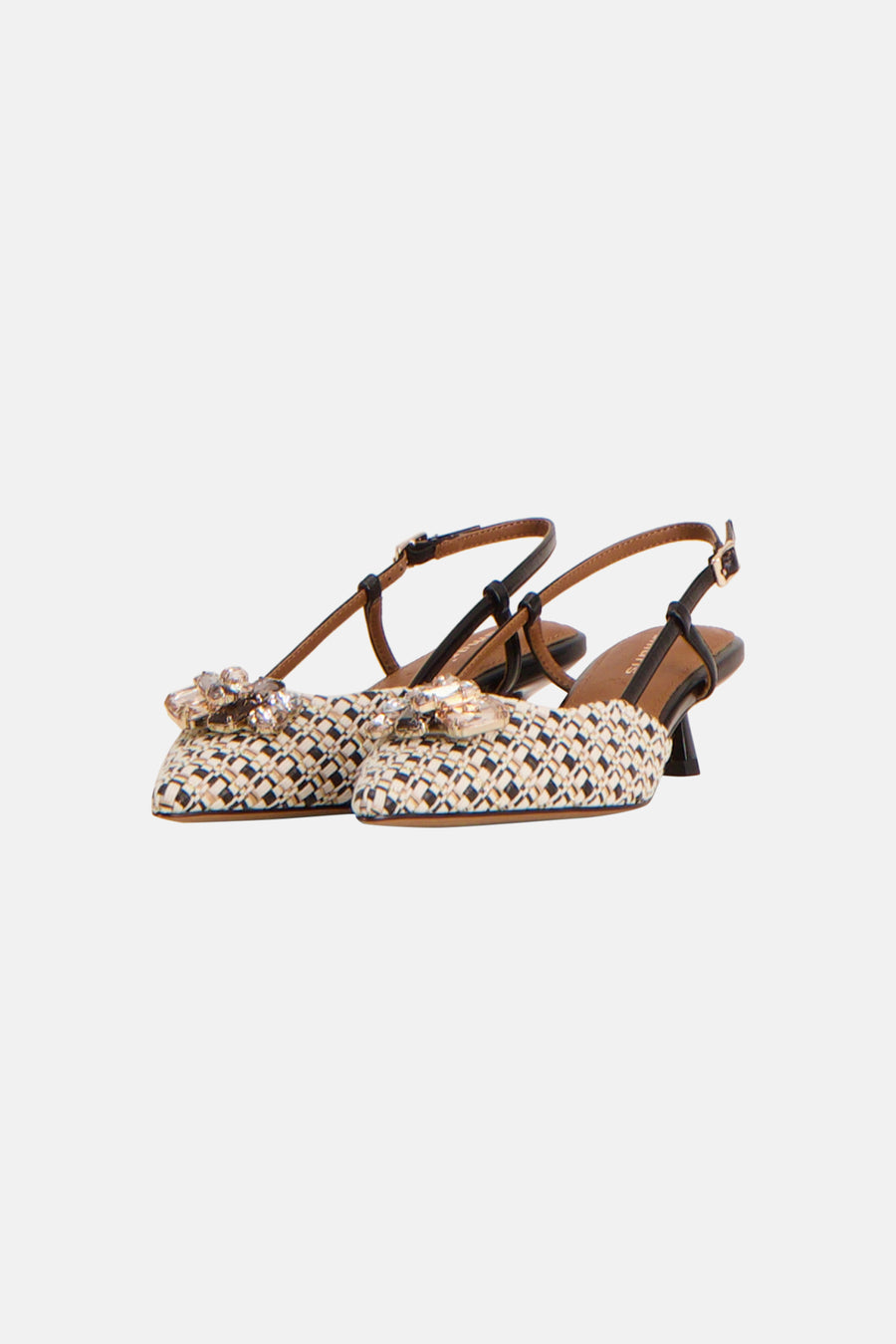 Escarpins multicolores de TAMARIS, ornés de détails en strass décoratifs et brides fines élégantes.
