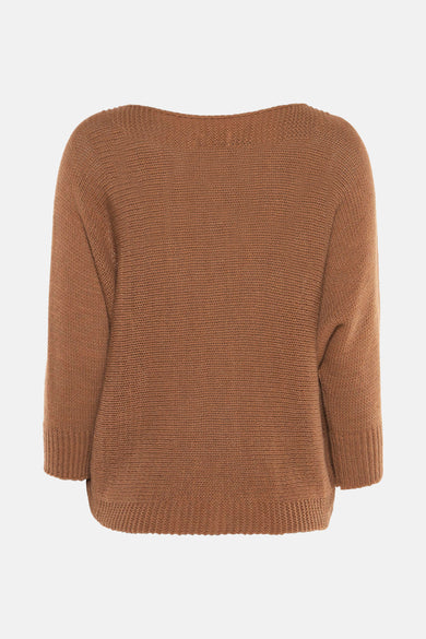 Pull col rond Gris - Terra di Siena