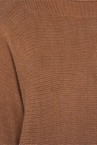 Trui met ronde hals COGNAC - Terra di Siena